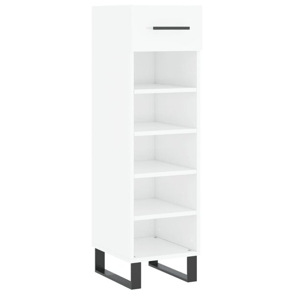 vidaXL Armoire à chaussure Blanc brillant 30x35x105 cm Bois ingénierie