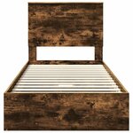 vidaXL Lit de Rangement Chêne fumé 90 x 190 cm Bois d'ingénierie