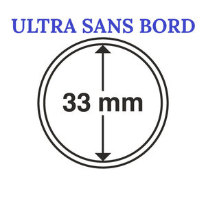 Capsules rondes sans bord ULTRA pour monnaies de collection. Diamètre intérieur - 33 mm