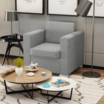 Vidaxl fauteuil gris clair tissu