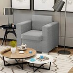 vidaXL Fauteuil Gris clair Tissu