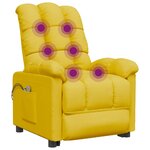 vidaXL Fauteuil de massage Jaune Tissu