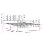 vidaXL Cadre de lit métal sans matelas et pied de lit blanc 150x200 cm