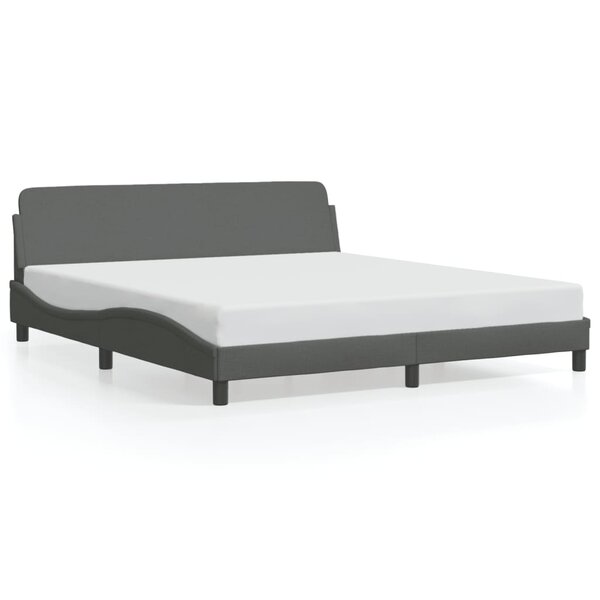 vidaXL Cadre de lit sans matelas gris foncé 180x200 cm tissu