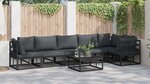 vidaXL Ensemble de canapé de jardin 6 Pièces Noir 70 x 70 x 32 cm