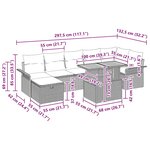 vidaXL Ensemble de jardin 8 pièces avec coussins en poly rotin beige