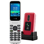 Doro 6880 - téléphone portable senior à clapet rouge 4g