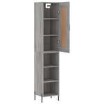 vidaXL Buffet haut Sonoma gris 34 5x34x180 cm Bois d'ingénierie
