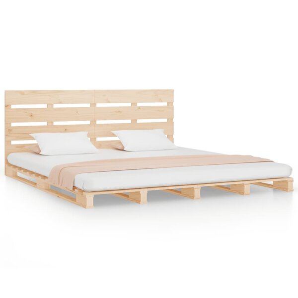 vidaXL Cadre de lit 180x200 cm Bois de pin massif Super King