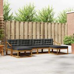 vidaXL Ensemble de canapés d'extérieur 6 Pièces Naturel et Anthracite