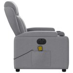 vidaXL Fauteuil de massage inclinable électrique gris clair tissu