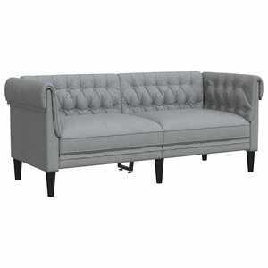 vidaXL Canapé Chesterfield Gris clair 182.5 x 74.5 x 74.5 cm tissu