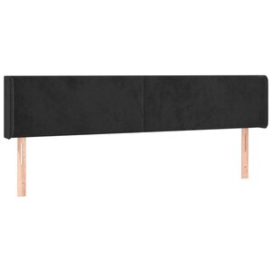 vidaXL Tête de lit avec oreilles Noir 163x16x78/88 cm Velours