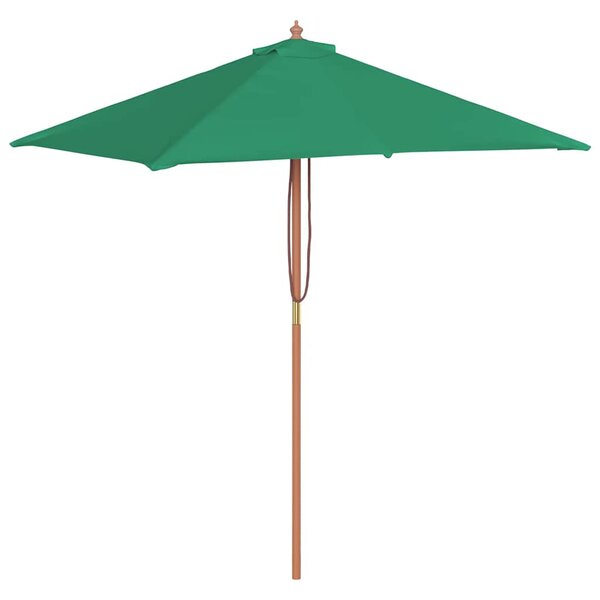vidaXL Parasol d'extérieur avec mât en bois 150x200 cm vert
