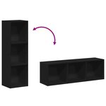 vidaXL Bibliothèque/Meuble TV noir 36x30x114 cm bois d'ingénierie