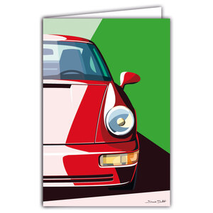 69-1104 Carte Voiture de Sport Luxe Automobile Lignes emblématiques Illustration Graphique Moderne Design épuré coloré Objet de Collection pour Passionné -Avec Enveloppe 12x17cm -Fabrication française