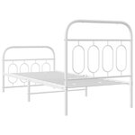 vidaXL Cadre de lit métal avec tête de lit/pied de lit blanc 90x200 cm