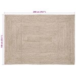 vidaXL Tapis Naturel et blanc 140 x 200 cm Jute
