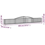 vidaXL Paniers à gabions arqués 8 Pièces 400x30x40/60 cm Fer galvanisé