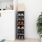 vidaXL Armoire à chaussures Gris béton 27 5x27x102cm Bois d'ingénierie