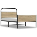 vidaXL Cadre de lit sans matelas 100x200 cm chêne sonoma