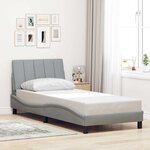 vidaXL Cadre de lit sans matelas Hanko gris clair 80x200 cm tissu