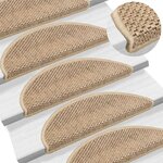 vidaXL Tapis d'escalier autocollants 30 Pièces 56x17x3 cm sable