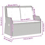 vidaXL Banc de jardin Gris polyrotin