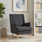 vidaXL Fauteuil Gris foncé Bouclé