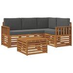 vidaXL Ensemble de canapés d'extérieur 5 pc Naturel et Anthracite