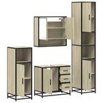 vidaXL Ensemble de meubles de salle de bain 4 Pièces chêne sonoma