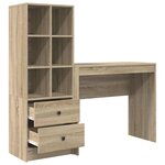 vidaXL Bureau avec rangement 2 Pièces Chêne Sonoma 90 x 40 x 76 cm