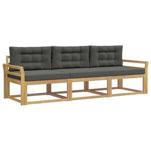 vidaXL Ensemble de canapés d'extérieur 3 pc Blanc et anthracite