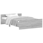 vidaXL Cadre de lit tête de lit et pied de lit sonoma gris 120x190 cm