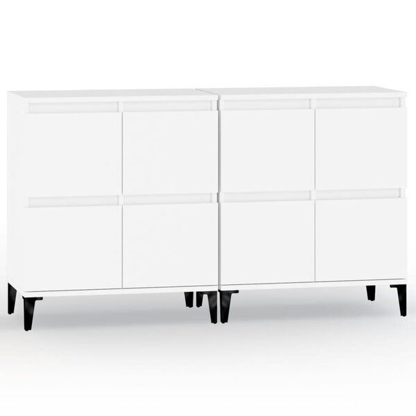 vidaXL Buffets 2 Pièces blanc 60x35x70 cm bois d'ingénierie