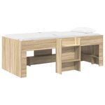 vidaXL Cadre de Lit Élevé pour Enfants 2 Pièces Chêne Sonoma 90 x 190 cm