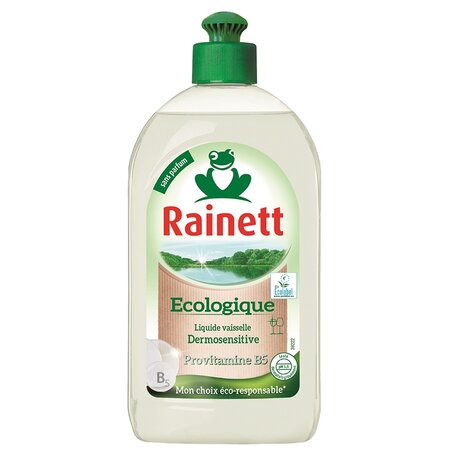 Rainett Écologique Liquide Vaisselle Dermosensitive Provitamine B5 Sans Parfum 500ml (lot de 8)