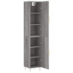 vidaXL Buffet haut Sonoma gris 34 5x34x180 cm Bois d'ingénierie