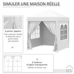 Tonnelle de jardin tente pliante barnum pop-up 2 x 2 m 4 parois latérales amovibles 2 fenêtres sac de transport pour camping  festival  plage  jardin  blanc