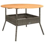 vidaXL Salon de jardin 2 Pièces avec coussins Gris Résine tressée