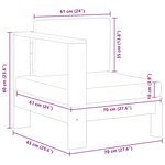 vidaXL Canapé central avec 1 accoudoir Gris foncé Acacia solide