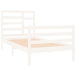 vidaXL Cadre de lit Blanc Bois massif 90x190 cm Simple