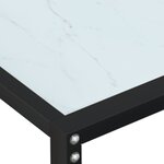 vidaXL Table console Marbre blanc 160x35x75 5 cm Verre trempé