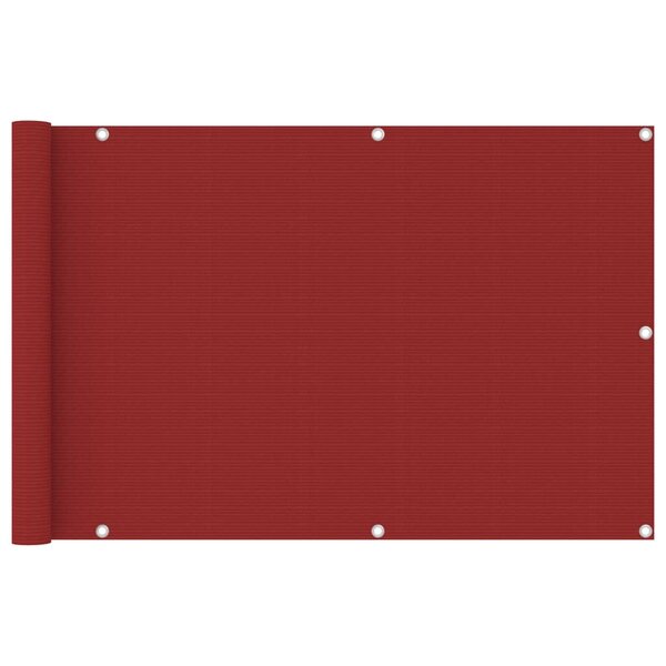 vidaXL Écran de balcon Rouge 90x400 cm PEHD