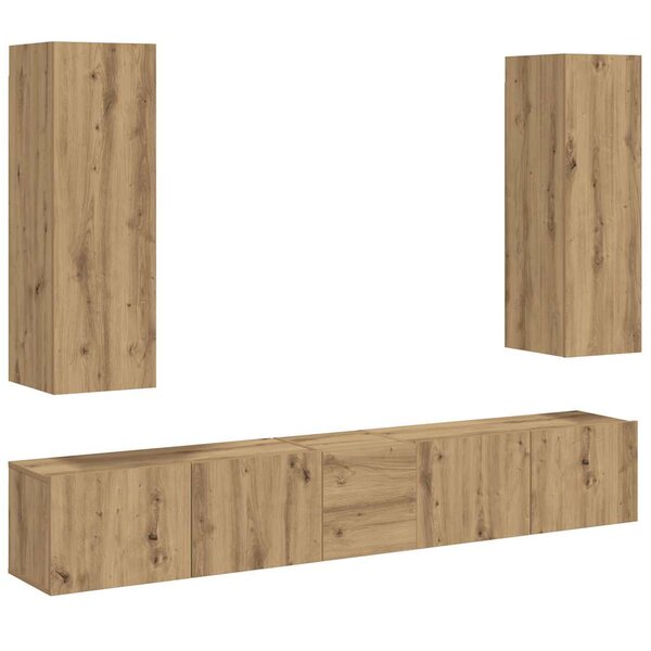 vidaXL Meubles TV muraux 5 Pièces chêne artisanal bois d'ingénierie
