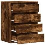 vidaXL Commode d'angle chêne fumé 60x41x76 cm bois d'ingénierie