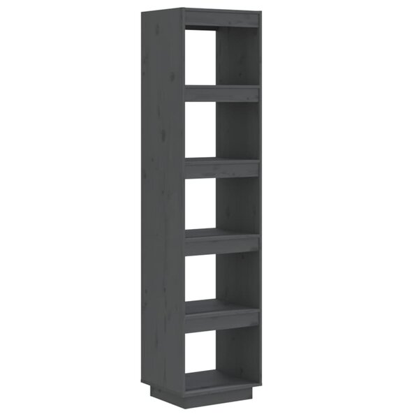 vidaXL Bibliothèque/Séparateur de pièce Gris 40x35x167 cm Pin solide