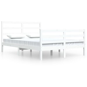 vidaXL Cadre de lit sans matelas blanc bois de pin massif 140x200 cm