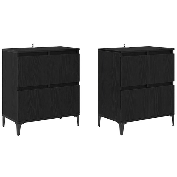 vidaXL Buffets 2 Pièces Chêne noir 60 x 35 x 70 cm Bois d'ingénierie