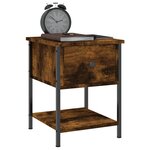 vidaXL Table de chevet chêne fumé 34x35 5x45 cm bois d'ingénierie